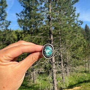Turquoise sterling Silver Ring SZ 9